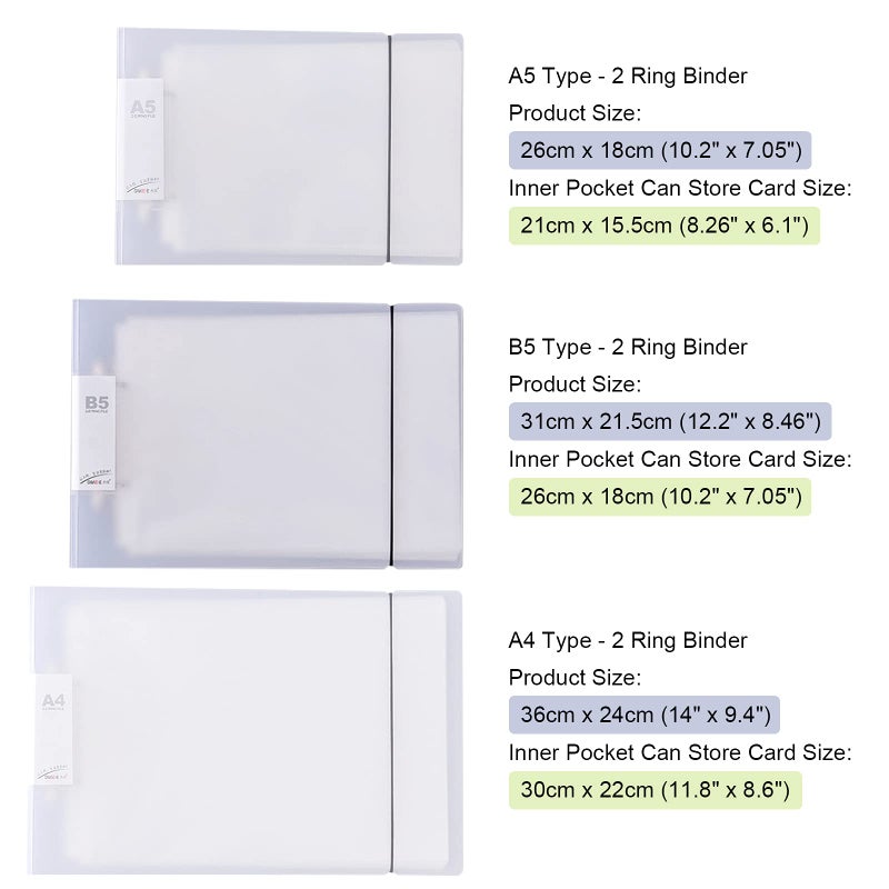NILSTOREY Greeting Card Organizer  Holds 50+ Pages 2 Ring Binder Transparent Postcard Film Photo Album Ticket Photocards Holder Pocket Sleeves (B5 Type) - Image 5